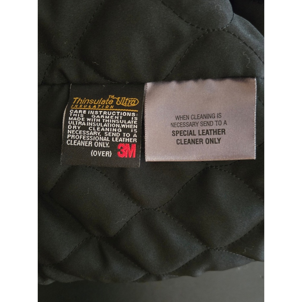 Wilsons Leather Pelle Studio Mens XXL Black Insulated Thinsulate Jacket Bomber - Picture 5 of 9